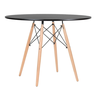 Conjunto Eiffel Wood Mesa 110cm Redonda com 05 Lugares Cadeira Leda Estofada Cozinha Sala Jantar - 3