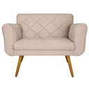 Ver imagem 1 de Namoradeira Decorativa Estofada Para Sala de Recepção Isabella Corano Bege - LM DECOR