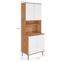 Ver imagem 2 de Armário de Cozinha Nina 4 Portas MDP 80cm Amêndoa e Branco Móveis Lopas