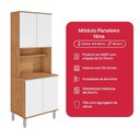 Ver imagem 5 de Armário de Cozinha Nina 4 Portas MDP 80cm Amêndoa e Branco Móveis Lopas