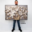 Ver imagem 2 de Quadro Decorativo Floral Luxo Árvore da Paz em Tela Canvas Tacolado Moldura Flutuante 4,5cm Freijó 8