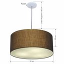 Ver imagem 1 de Lustre Pendente Cilíndrico Vivare Free Lux Pe-4386br Cúpula em Tecido - 50x25cm