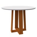 Ver imagem 1 de Mesa de Jantar Tampo com Vidro Lara 120 cm Off White Base Ypê - D’Rossi
