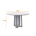Ver imagem 5 de Mesa de Jantar Tampo com Vidro Lara 120 cm Off White Base Ypê - D’Rossi