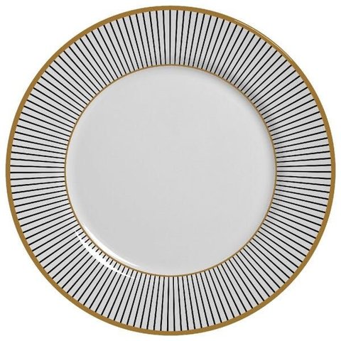 Conjunto com 6 Pratos Raso Ritz Preto Plus