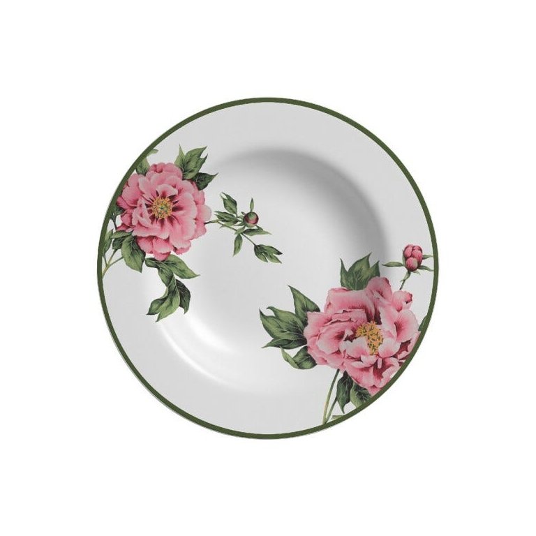 CONJUNTO COM 6 PRATOS FUNDO PEONY ROSE PLUS