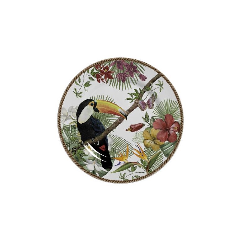 CONJUNTO COM 6 PRATOS SOBREMESA TROPICOS PLUS