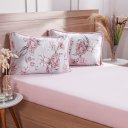 Ver imagem 1 de Jogo de Cama Queen 3 Pçs Malha Premium 145g/m² 100% Algodão 158x198x35cm Florescer