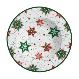 CONJUNTO COM 6 PRATOS FUNDO NATAL PRIMEIRA LINHA - 1