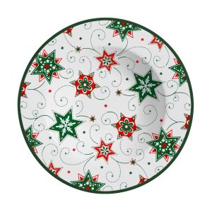 CONJUNTO COM 6 PRATOS FUNDO NATAL PRIMEIRA LINHA