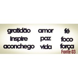01 Aplique de Palavra: Gratidão, Família, Amor, Fé, Aconchego... Lettering Mdf - 7