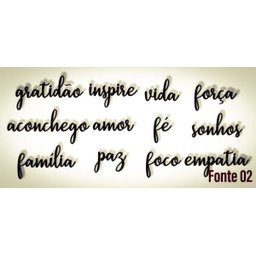 01 Aplique de Palavra: Gratidão, Família, Amor, Fé, Aconchego... Lettering Mdf - 4