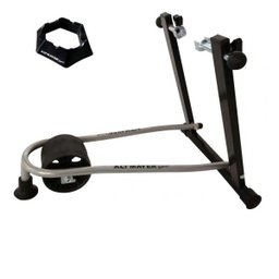 Kit Suporte Rolo De Treino Bike Altmayer Alt Cicle AL200 + Base Niveladora AL318 Preto - 1