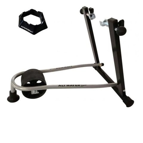 Kit Suporte Rolo De Treino Bike Altmayer Alt Cicle AL200 + Base Niveladora AL318 Preto