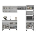 Ver imagem 6 de Armário de Cozinha Compacta 252cm Veneza Multimóveis V3693 Branco/Preto