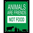 Ver imagem 1 de Placa Decorativa Ps 18x23cm Animals Are Friends, Not Food - Dec20 - Sinalize Placa Ps 18x23 Anim.are