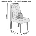 Ver imagem 3 de Kit 2 Cadeiras de Jantar Estofadas Lidia Veludo Moca Cedro Dj Moveis