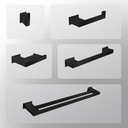 Ver imagem 1 de Kit Banheiro 5 Peças Inox Preto Fosco - Kromus Kitrt5ab