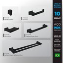 Ver imagem 2 de Kit Banheiro 5 Peças Inox Preto Fosco - Kromus Kitrt5ab