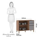 Ver imagem 3 de Balcão de Cozinha para Pia sem Tampo 120 Cm 2 Portas de Abrir 3 Gavetas Isa Luciane Móveis