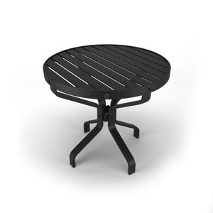 Mesa Lateral Alumínio Ripado Piscina Jardim 63cm Preto