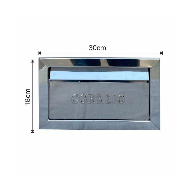 Ver imagem 2 de Caixa de Correio Cartas Muro Detras Inox Preta 15x23x30cm