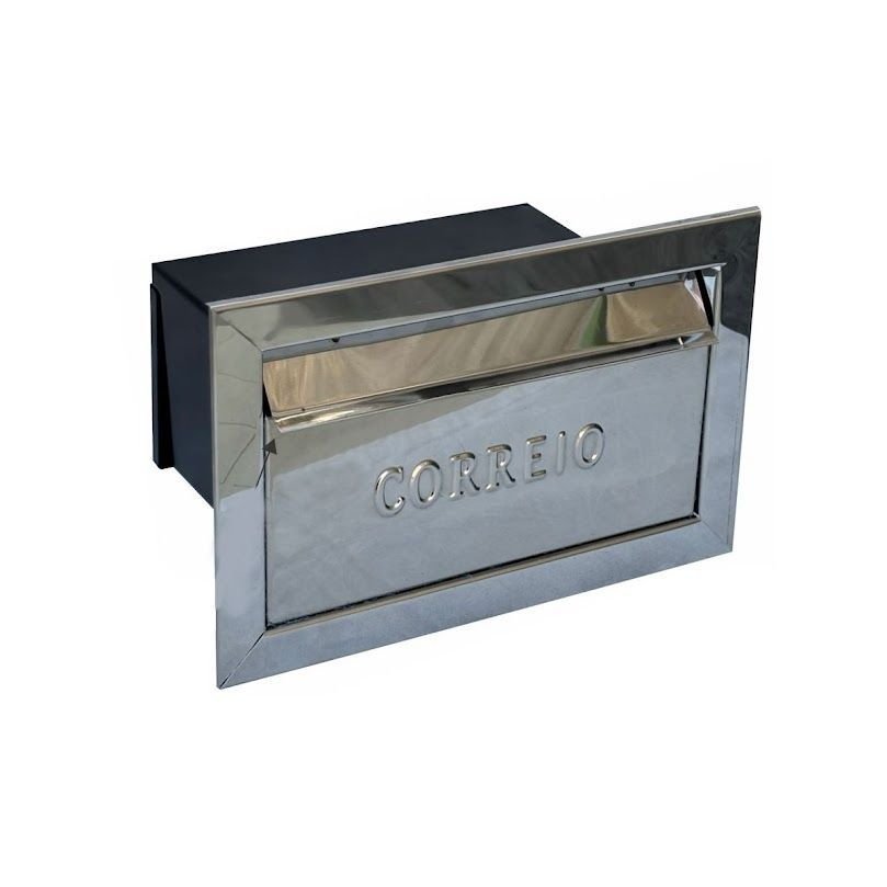 Ver imagem 1 de Caixa de Correio Cartas Muro Detras Inox Preta 15x23x30cm