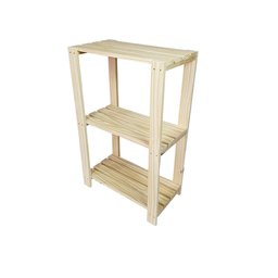 Estante Ripada 3 Prateleira Fortaleza 95X60X33 em Madeira de Pinus - NATURAL - 2