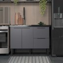 Ver imagem 1 de Gabinete de Cozinha Mdp 1,14 M – Elegância Moderna e Versatilidade:cinza Fosco