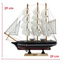 Ver imagem 2 de Miniatura Barco Navio de Madeira Veleiro Decorativo – 29cm