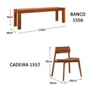 Ver imagem 2 de Mesa de Jantar 180cm 1555ne com 2 Cadeiras 1557ne e 2 Bancos 1556ne Nature Rústico Escuro Finestra