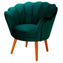 Ver imagem 2 de Kit 2 Poltronas com Puff Decorativa Pétala de Flor Sala Esmaltaria Salão Escritório Verde