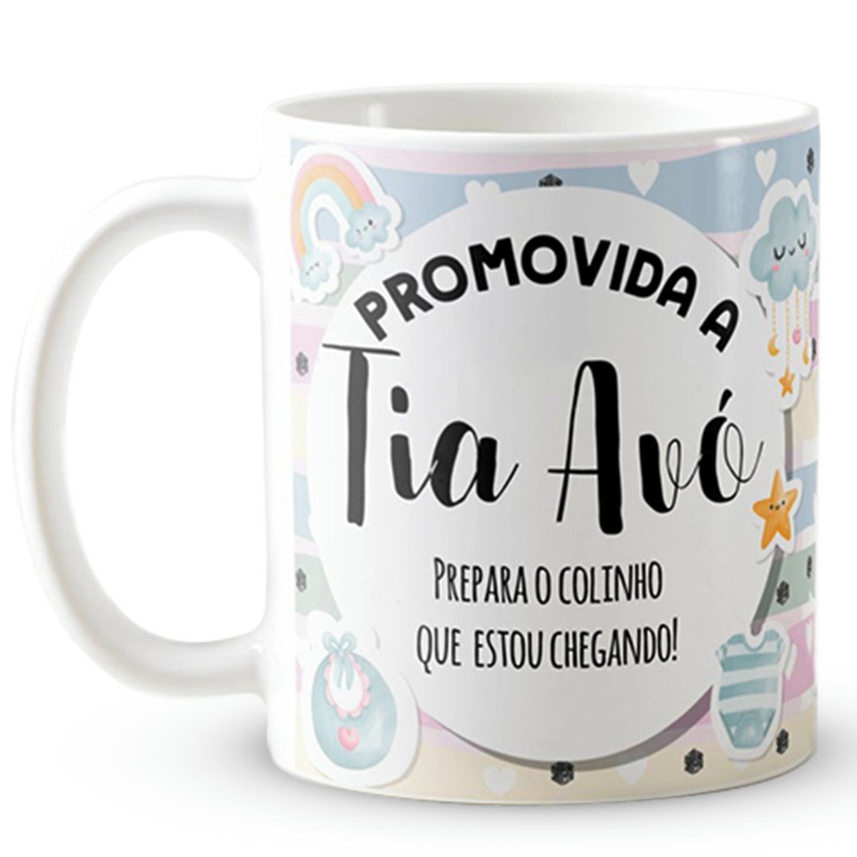 Caneca Presente Anúncio De Gravidez Gestação Tia Avó Tivó | MadeiraMadeira