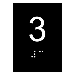 Kit 10 Placas Braile Ps do 3° Andar Elevador Preto - 1