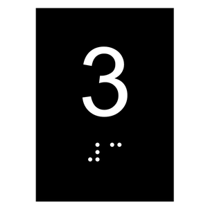 Kit 10 Placas Braile Ps do 3° Andar Elevador Preto