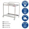 Carrinho para Transporte Imeca em Aço Inox 430 C/ 2 Bandejas 52x80 e Rodízios Giratórios 6544 - 2
