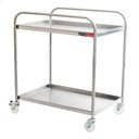 Ver imagem 1 de Carrinho para Transporte Imeca em Aço Inox 430 C/ 2 Bandejas 52x80 e Rodízios Giratórios 6544