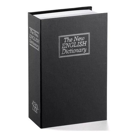 Cofre Camuflado C/chave Formato de Livro Guarda Valores 24cm:preto