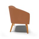 Ver imagem 6 de Poltrona Sala Decorativa Stella Pé Palito Castanho Sintético Pu Whisky D03 - D’Rossi