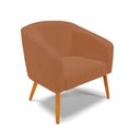 Ver imagem 2 de Poltrona Sala Decorativa Stella Pé Palito Castanho Sintético Pu Whisky D03 - D’Rossi