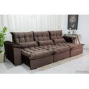 Ver imagem 1 de Sofá Retrátil e Reclinável Ipanema 2,10m em Tecido Veludo C/ 03 Módulos - Montagem Inclusa