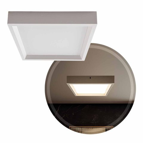 Painel Plafon Led Sobrepor Recuado Kais 18w Luz Neutra 120° Branco Nordecor St3269