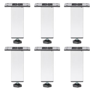 Kit 6 Pé Alumínio 13cm Fosco Cozinha Móveis 40x40 Regulável