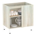 Ver imagem 3 de Balcão Sem Tampo De Canto Reto Luciane 80cm Lis Legno Crem e Preto Tx