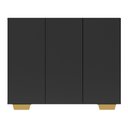 Ver imagem 2 de Sapateira 3 Portas Nina Multimóveis V6019 Preta/Natural Preto/Natural