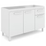 Balcão de Cozinha para Pia Caroline 3 Portas 1 Gaveta Branco - Pnr Móveis - 5