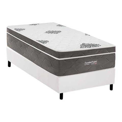 Cama Box Solteiro + Colchão Molas Inovaflex Essential