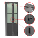 Ver imagem 2 de Porta Alumínio Camarão Lambril/Vidro e.L25 Cinza 60 V.Boreal Brimak