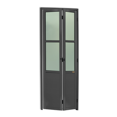 Porta Alumínio Camarão Lambril/Vidro e.L25 Cinza 60 V.Boreal Brimak