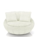 Ver imagem 5 de Kit 2 Poltronas Giratória Sala de Estar com Almofadas Afrodite Off White Bouclê G45 - Gran Belo